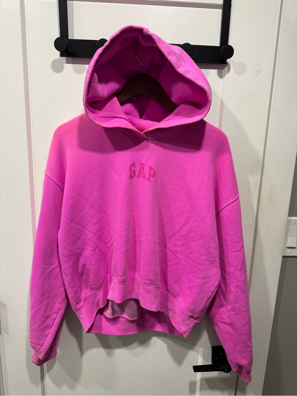 GAP Women's Bright Pink Cropped Hoodie (S-Tall)